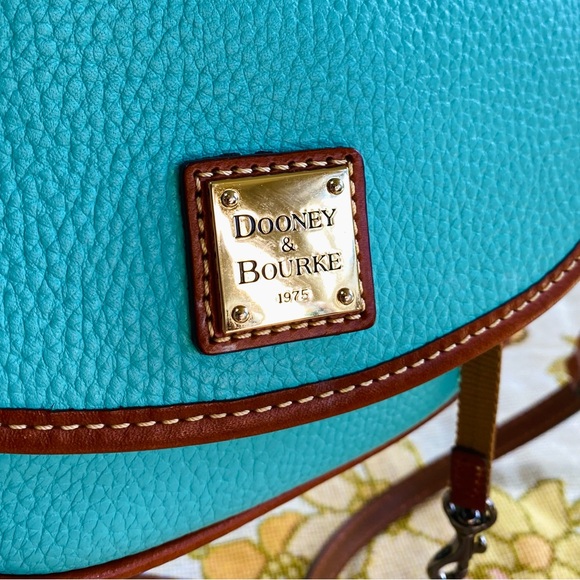 Dooney and Bourke Leather Grain Crossbody Saddle Bag in Turquoise Blue - Picture 11 of 15